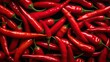 Close up of red chili pepper covered in full screen. Concept of healthy eating and dieting. Vegan and vegeterian food. Illustration for banner, cover, brochure, advertising, marketing or presentation.