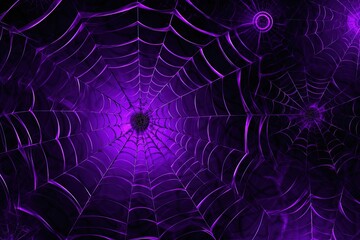 Purple spider web background, spider web pattern, Generative AI