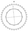 Kompass Skala Vektor. Skala innen und außen. Nadel Drehung sechs Grad nach links.
Symbol für Marine-, Seefahrt - oder Trekking-Navigation oder zur Verwendung in einer Landkarte.
Isolierter Hintergrund