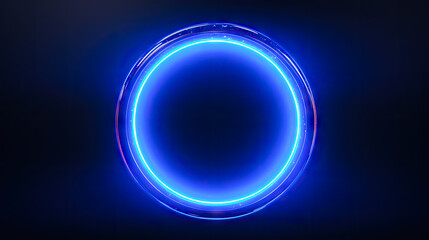 Wall Mural - beautiful purple neon ring with glow generated by AI