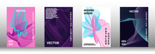 A Set Of Modern Abstract Covers With Abstract Gradient Linear Waves.