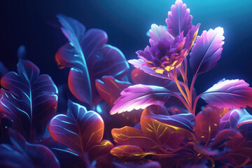 Wall Mural - Glowing fantasy plant.