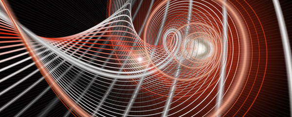 Poster - Futuristic stripe panorama background design with lights