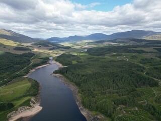 Sticker - Aerial view of Laggan Dam in the Highlands of Scotland