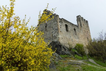 Sticker - Tourbillon Castle in the city of Sion in Switzerland