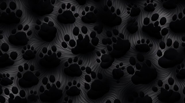 Seamless pattern of animal footprints. silhouette concept