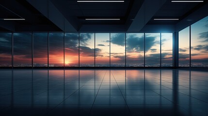 Canvas Print - Floor with stunning sunset. silhouette concept