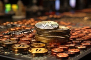 Poster - rise of digital currencies. analyze the growth of cryptocurrencies and their implications. generativ