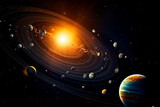 Fototapeta Pokój dzieciecy - The Solar System of planets. The Sun is in a centre of the Solar System