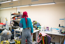 Chaos At Studio Of Recycling Clothing