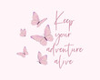 pink background with butterfly