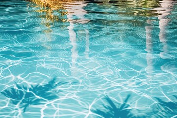 Poster - water in pool with shades from palm trees