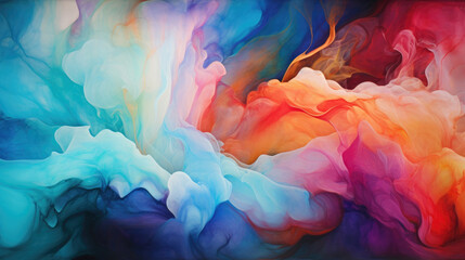 Wall Mural - A swirl of vibrant colors that moves like smoke with a thick sesame oil aroma. Abstract wallpaper backgroun