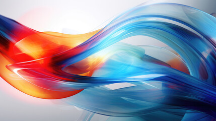 Poster - a series of curved lines radiating across an abstract visual with a colorful dynamic particlelike an