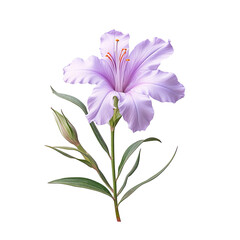 Wall Mural - ruellia brittoniana flower seen on transparent background is stunning