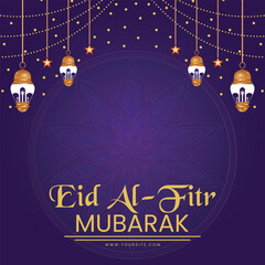 Wall Mural - eid al-fitr post design with mandala vector file