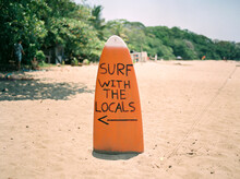 Surf Board Sign To Advertise A Surf Class / Lessons