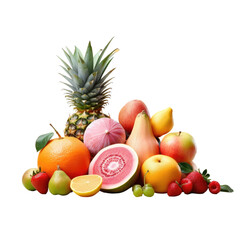 Sticker - Handcrafted fruits on a white and transparent background