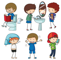 Wall Mural - fun doodle kids doing various activities