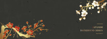 梅の花, 梅, 花, ベクター, 金箔, 金, ゴールド, 和, 和紙, 背景, 年賀状, お正月, 紅白, 高級感, 水彩, フレーム, 梅の木, イラスト, 