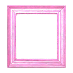 Wall Mural - PNG Top view of pink vintage wood photo frame isolated on transparent  background for mockup, pink vintage wooden frame. generative ai