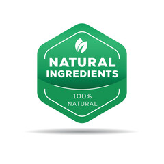 Wall Mural - Natural ingredients label, vector illustration.