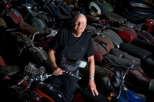 Man With Old Motorbikes