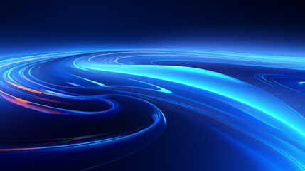 Poster - neon light blue background abstract. futuristic sci fi modern with generative ai.