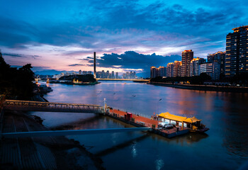 Wall Mural - Fuzhou City skyline at night