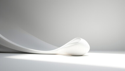 Aufkleber - abstract smooth waving white 3d shapes