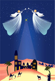 Fototapeta  - christmas composition with flying angels