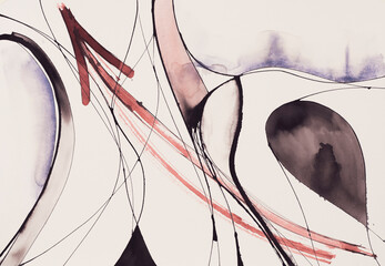 An abstract calligraphic cola pen painting.
