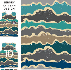 Wall Mural - Abstract wavy concept vector jersey pattern template for printing or sublimation sports uniforms football volleyball basketball e-sports cycling and fishing Free Vector.