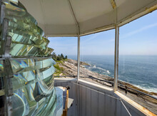 View From Top Of Maine Pemaquid Point Lighthouse With Fresnel Lens 