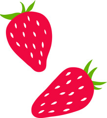 Wall Mural - Cute fresh strawberry isolated on background.Design for print screen backdrop, Fabric and tile wallpaper. Cartoon fruits vector hand drawing