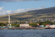 View of buildings on Front Street, Lahaina from the harbor view, Surfer, Maui, Hawaii