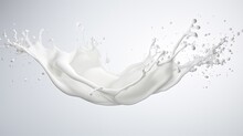 Refreshing Milk Splash In Studio
