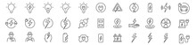 Electricity Icons Set Collection Green Energy Vector Illustration