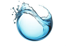 Spherical Water Droplet Isolated On Transparent Background, Generative Ai
