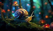 Snail  In Magical Fairy Forest