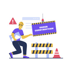Wall Mural - Under construction concept illustration. Flat vector illustration isolated on white background