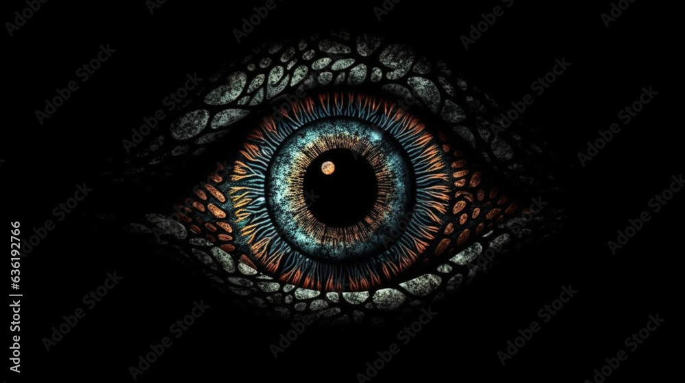 "Mysterious Alien Eye in Darkness – Surreal & Eerie AI Art Stock ...