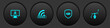 © vector_v - Set Monitor with password, Wifi locked, Shield and eye and Bezier curve icon. Vector