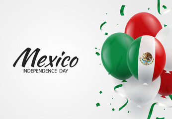 Poster - Vector Illustration of  Mexico Independence Day.  Background with balloons
