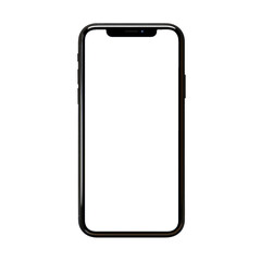 Flat iphone mockup with transparent screen and background