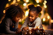 © the_lightwriter - black kids celebrate Christmas with gifts