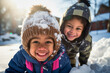 © the_lightwriter - black kids having fun and playing in the snow