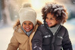 © the_lightwriter - black kids having fun and playing in the snow