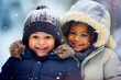© the_lightwriter - black kids having fun and playing in the snow
