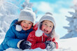 © the_lightwriter - kids having fun and playing in the snow